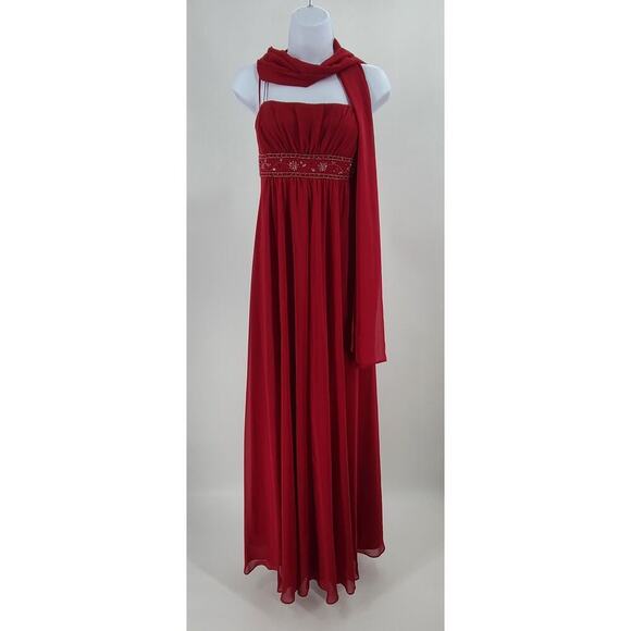 David's bridal Vintage Y2K Fairy Grunge Babydoll women's gown ruby red Size 16 - Picture 1 of 7